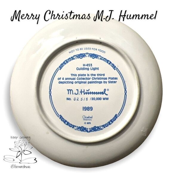 M.J. Hummel Christmas Plates 1987-1990 | 4 Plate Collection - Picture 9 of 12